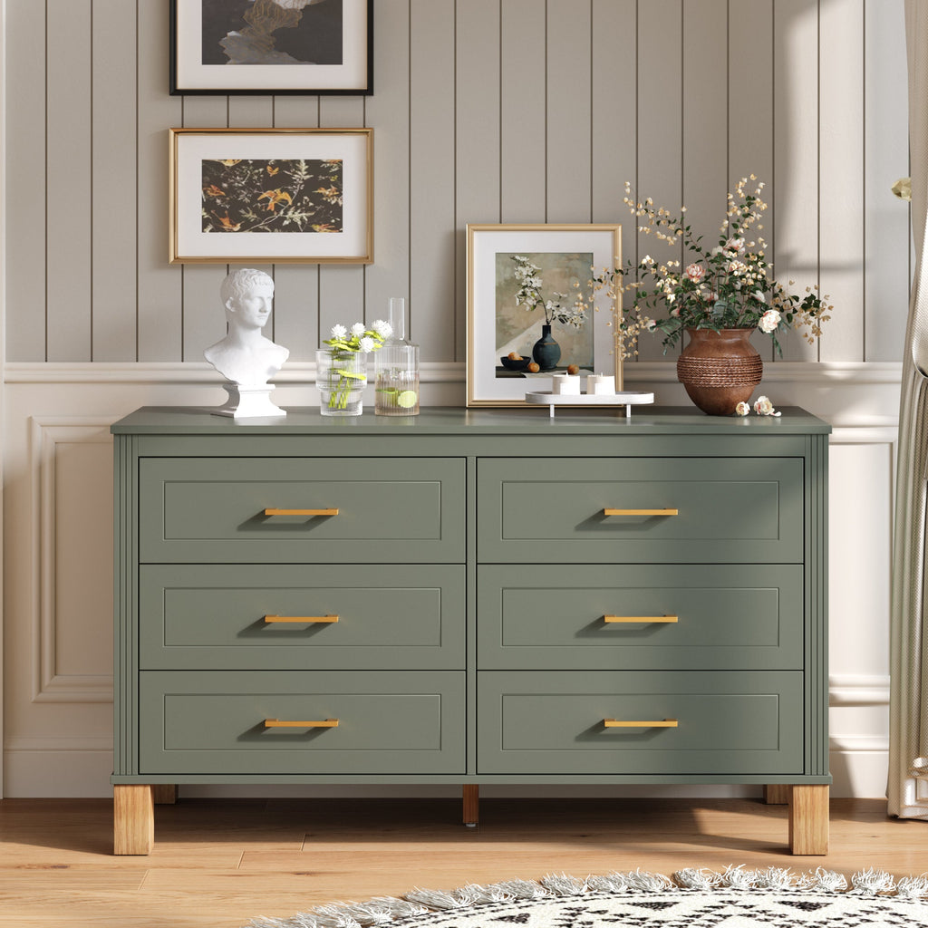 Modern Dresser Side View - Solid Wood Legs Detail
