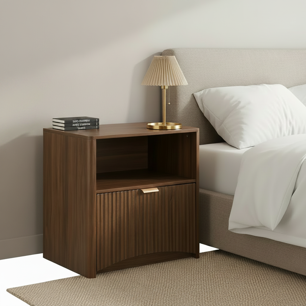 Fluted Nightstand - Material and Finish Detail