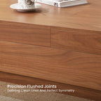 Expandable coffee table side profile showing low-profile base