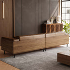 Modern 4-seat sofa styled in contemporary living room