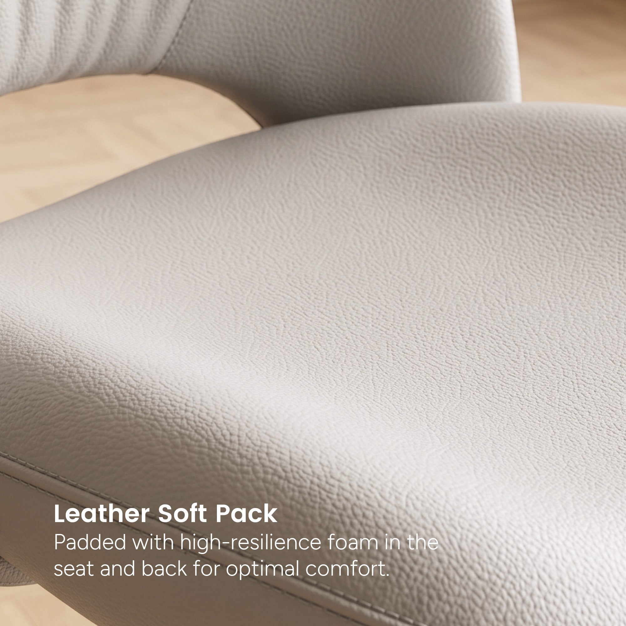 Upholstered dining chair backrest pleated detail close-up