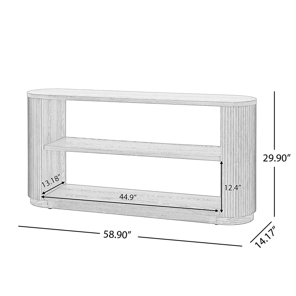 Fluted Console Table - Storage Detail
