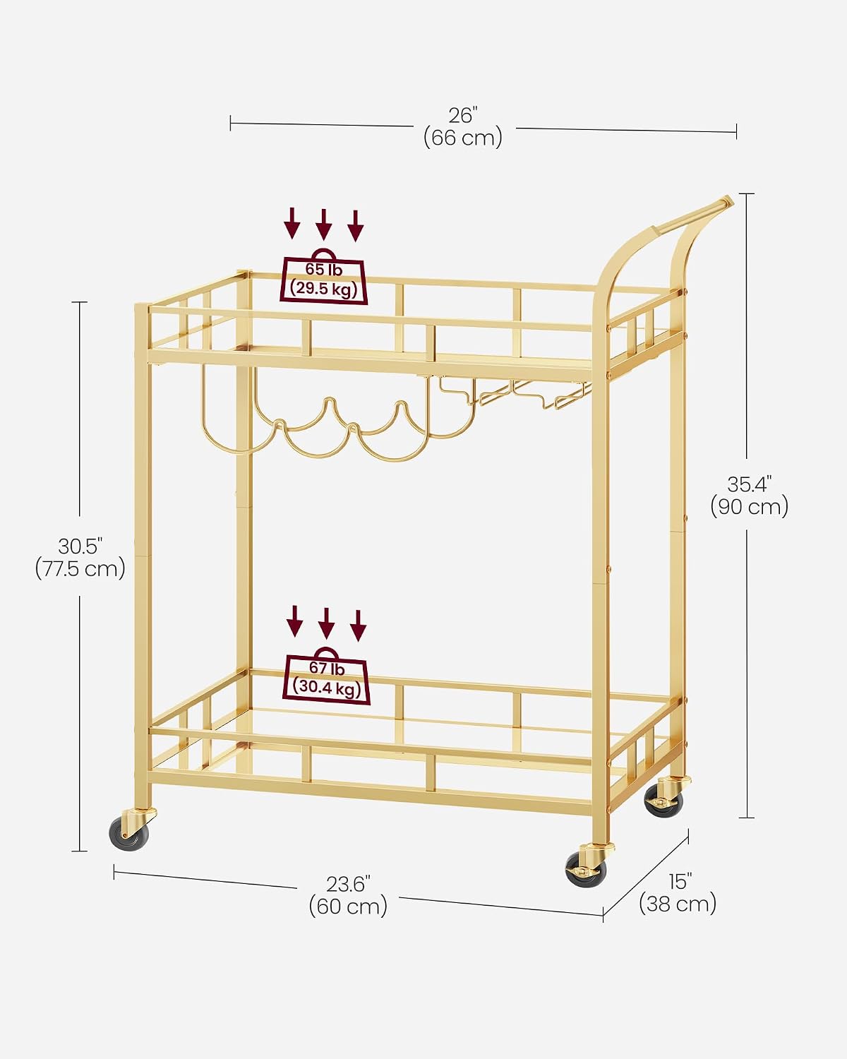 Gold Bar Cart Elegant Styling