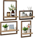 Rustic Distressed White Farmhouse Floating Wall Shelves - Set of 5