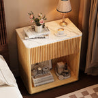 Fluted Nightstand Drawer Open View