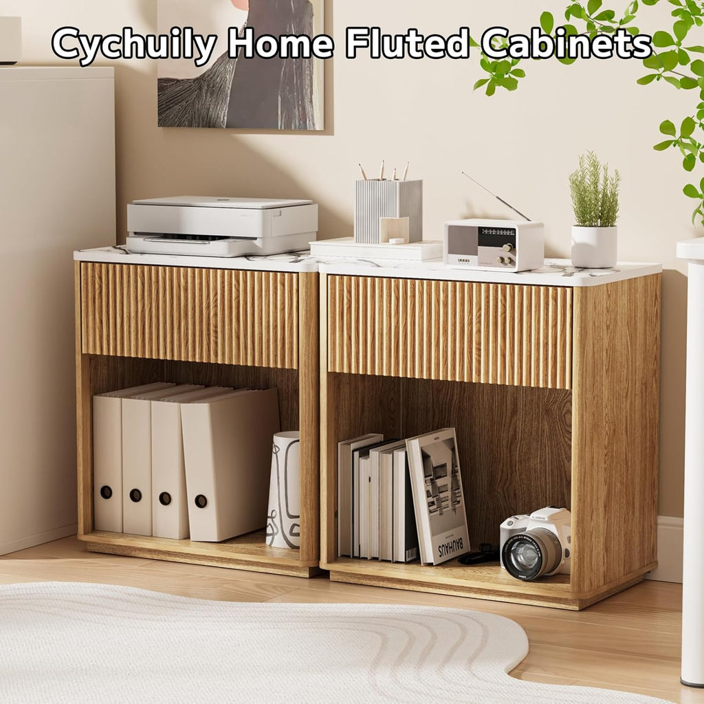Fluted Nightstand Side Profile
