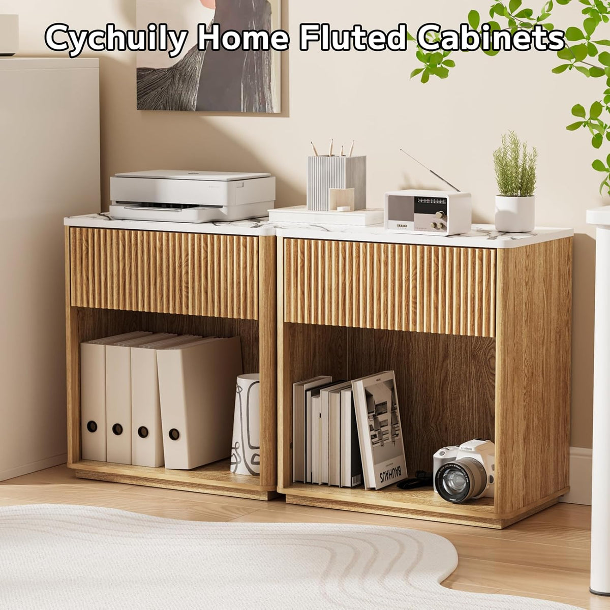Fluted Nightstand Side Profile
