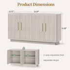 Modern sideboard in dining room with decorative items on top