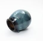 Ocean Blue Rustic Ceramic Floor Vase - Large Farmhouse Decor 17.5in
