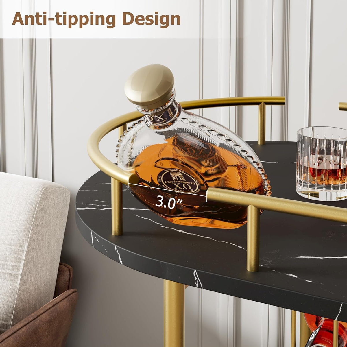 4-Tier Bar Cart Glass Holder Detail