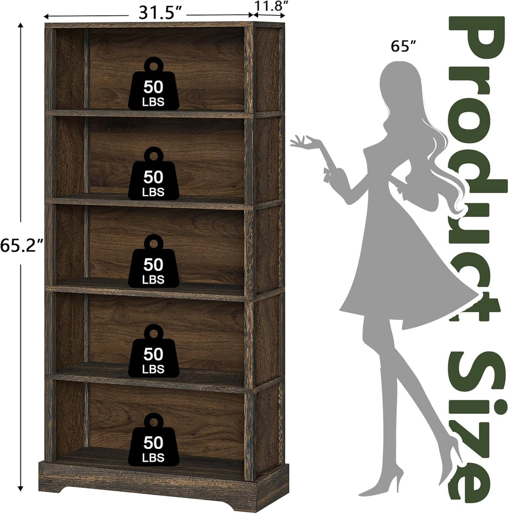 5-Tier Bookcase Living Room Setup