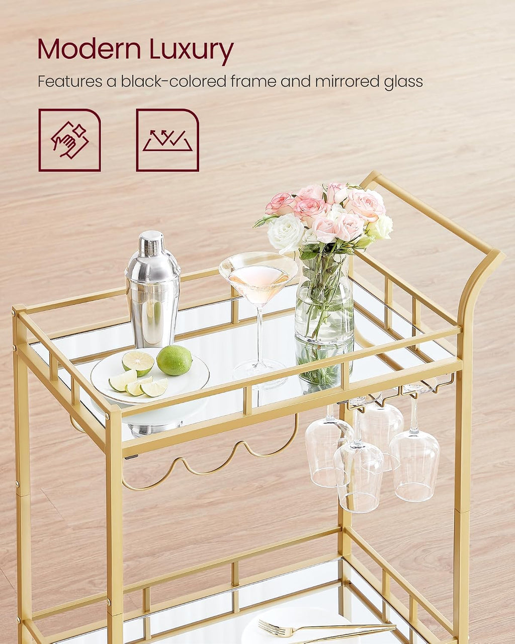 Gold Bar Cart Living Room Scene