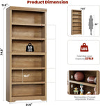 6-Tier Farmhouse Bookcase White Side View