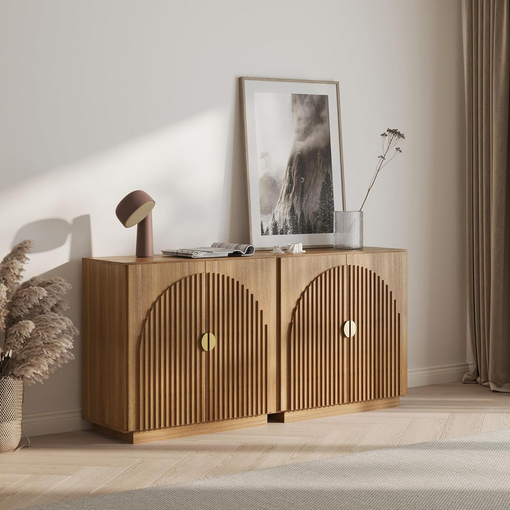 Modular sideboards in living room showing full-wall configuration