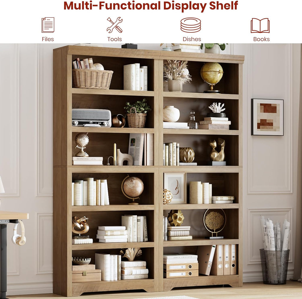 6-Tier Farmhouse Bookcase Dimensions