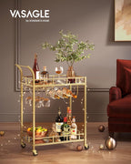 Gold Bar Cart Mirror Top View