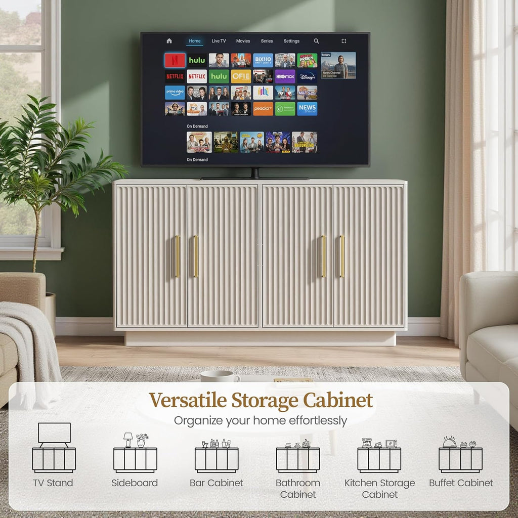 Dimension diagram for 55 inch fluted sideboard