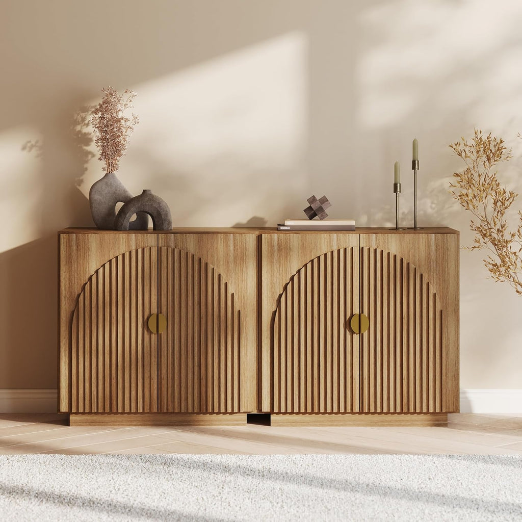 Modular Fluted Sideboard Set of 2 - both cabinets arranged side by side
