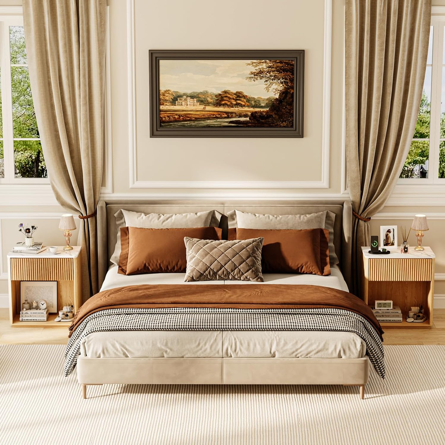 Fluted Nightstand Set Dimensions
