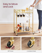 Gold Bar Cart Shelf Detail