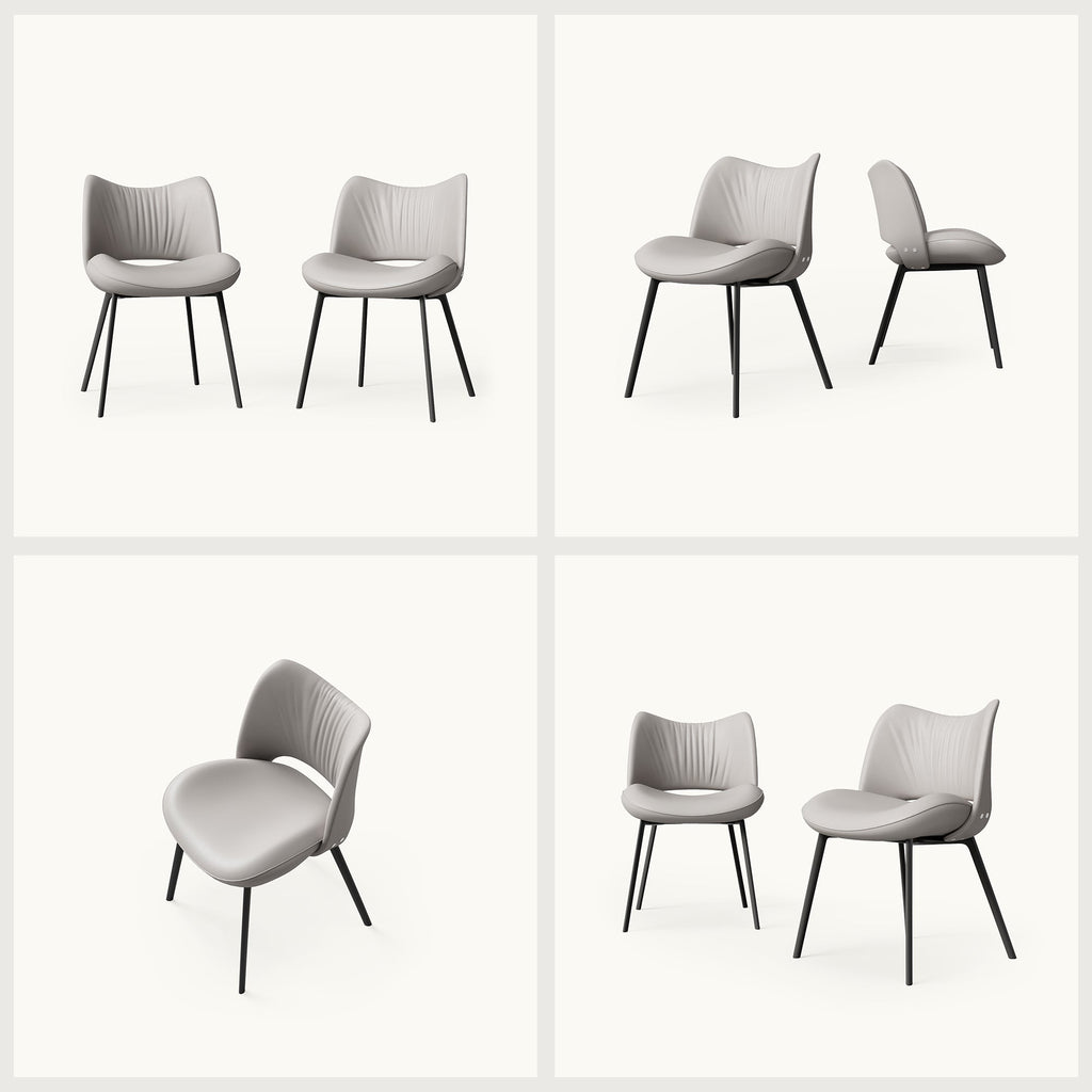 Set of 2 dining chairs from above showing seat cushion