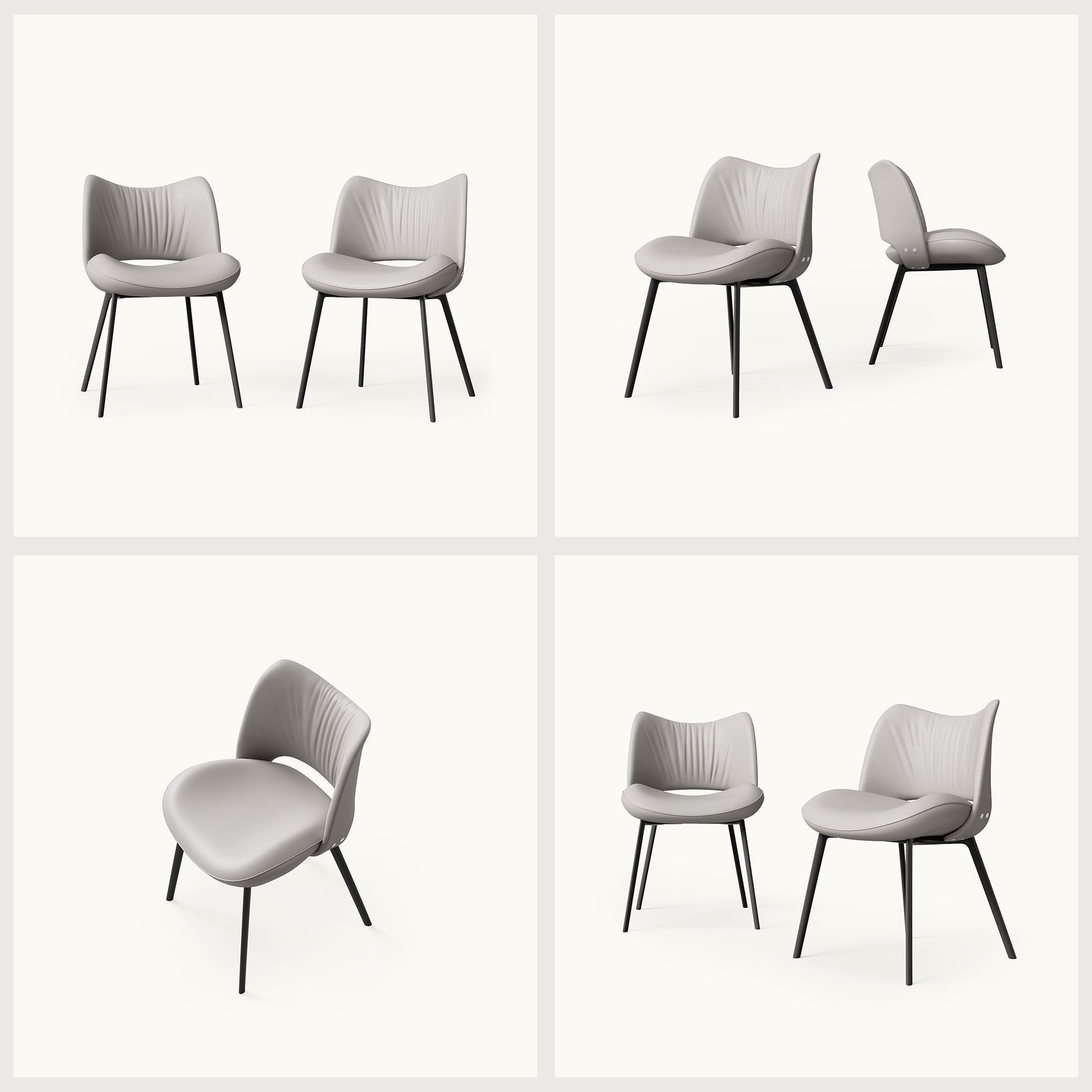 Set of 2 dining chairs from above showing seat cushion