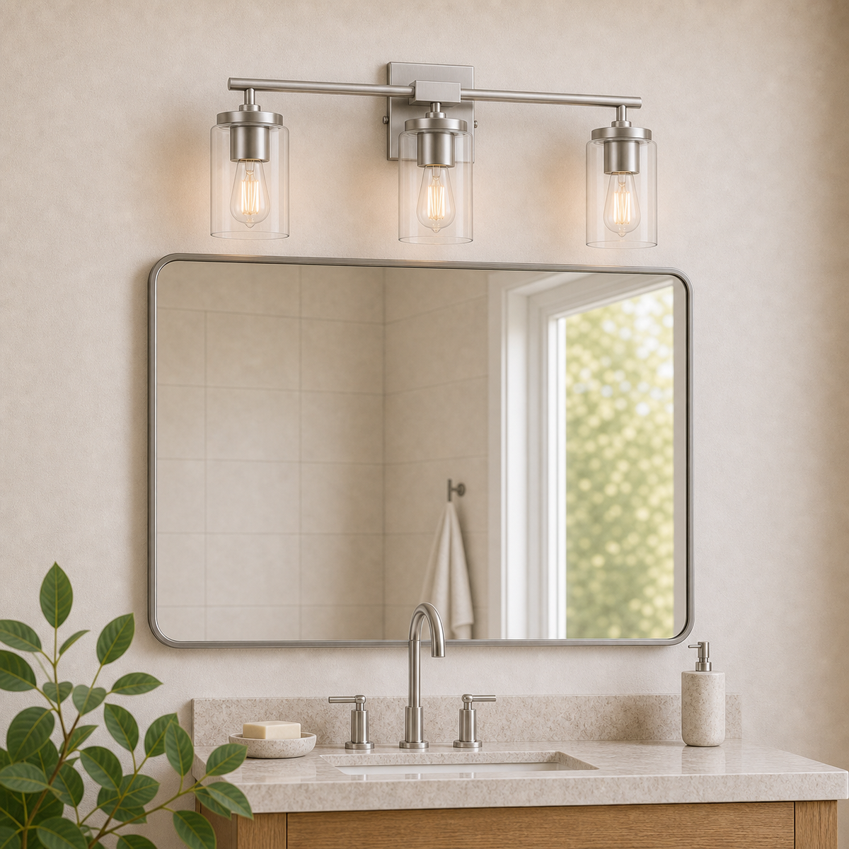Meridian 3-Light Vanity Lifestyle Nickel