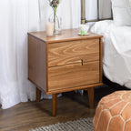 Sloane Mid-Century Modern Solid Wood Nightstand - Front View