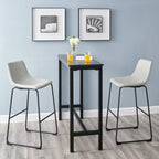 Faux leather bar stools in kitchen