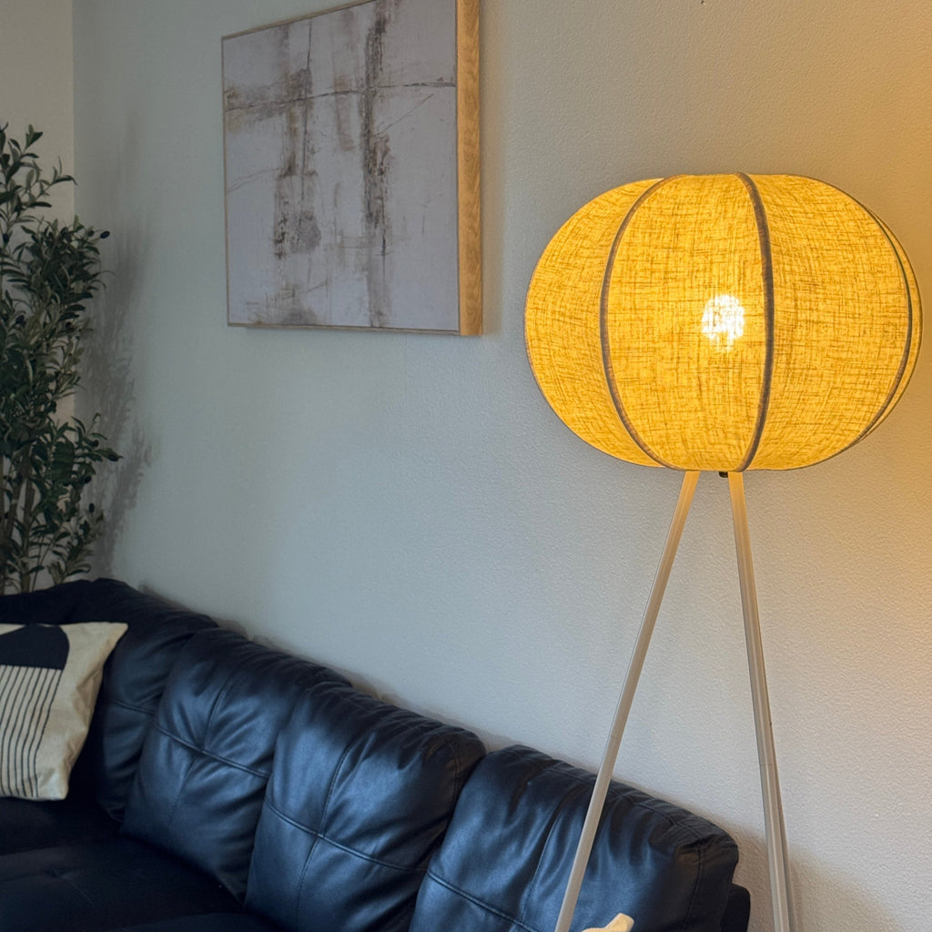 Corey Tripod Floor Lamp - wood leg detail
