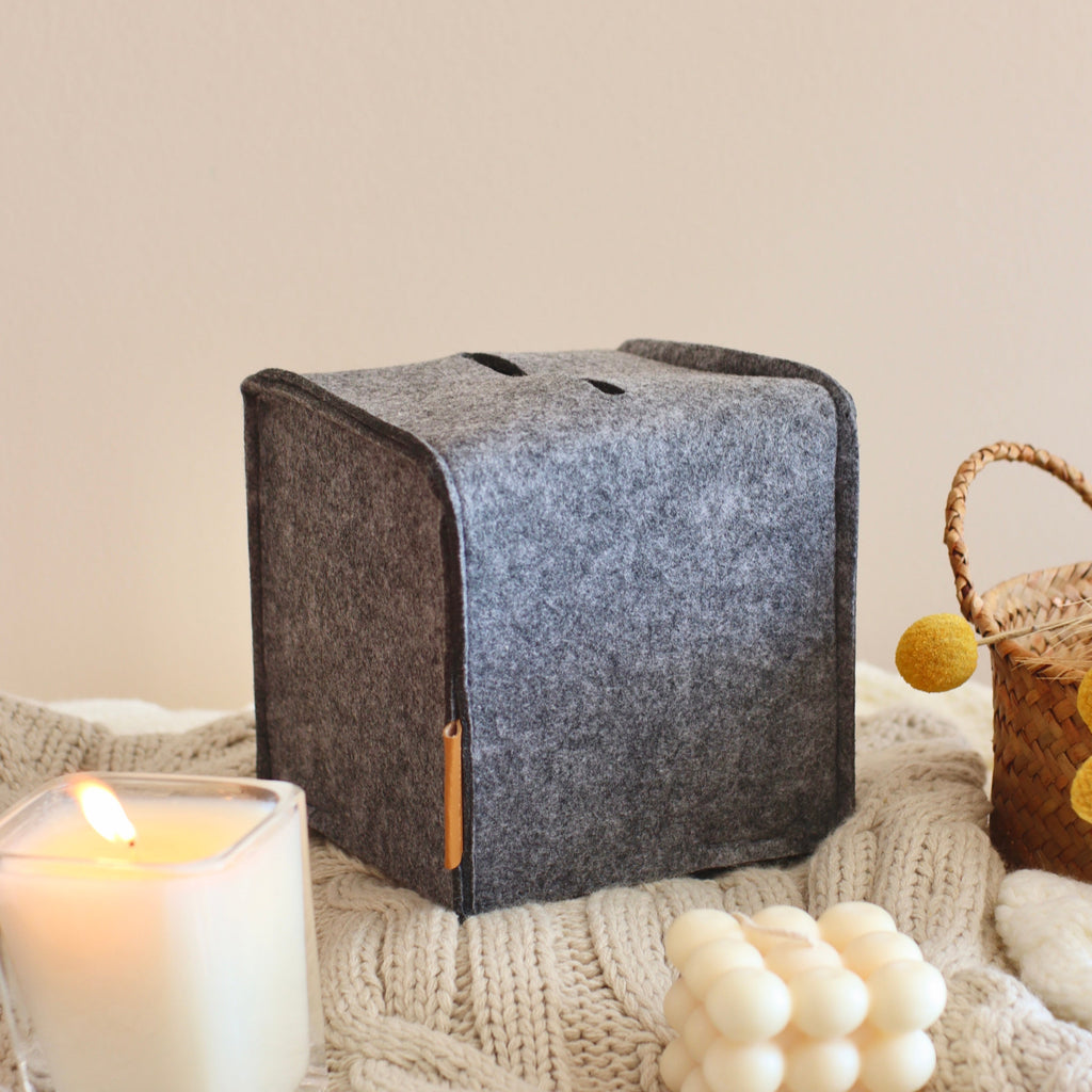 Square felt tissue holder