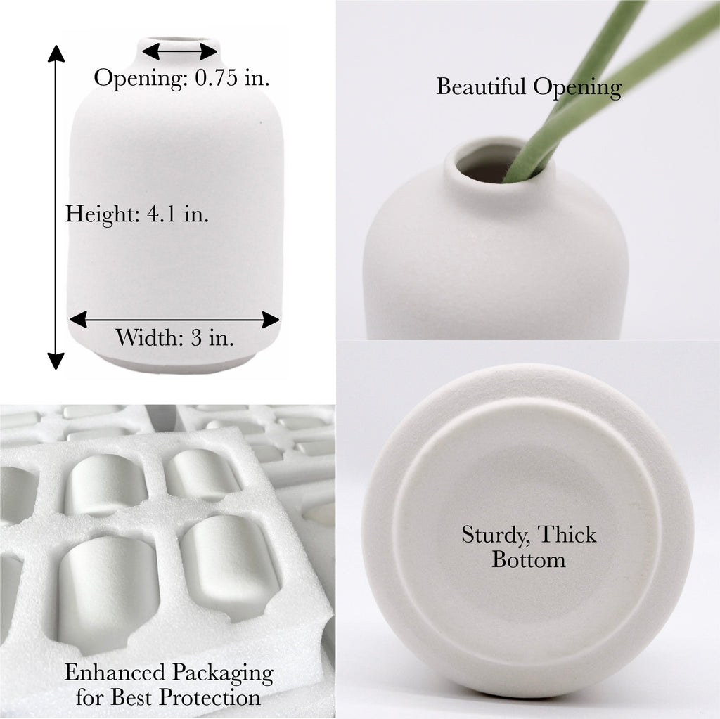 White ceramic vase set modern table display