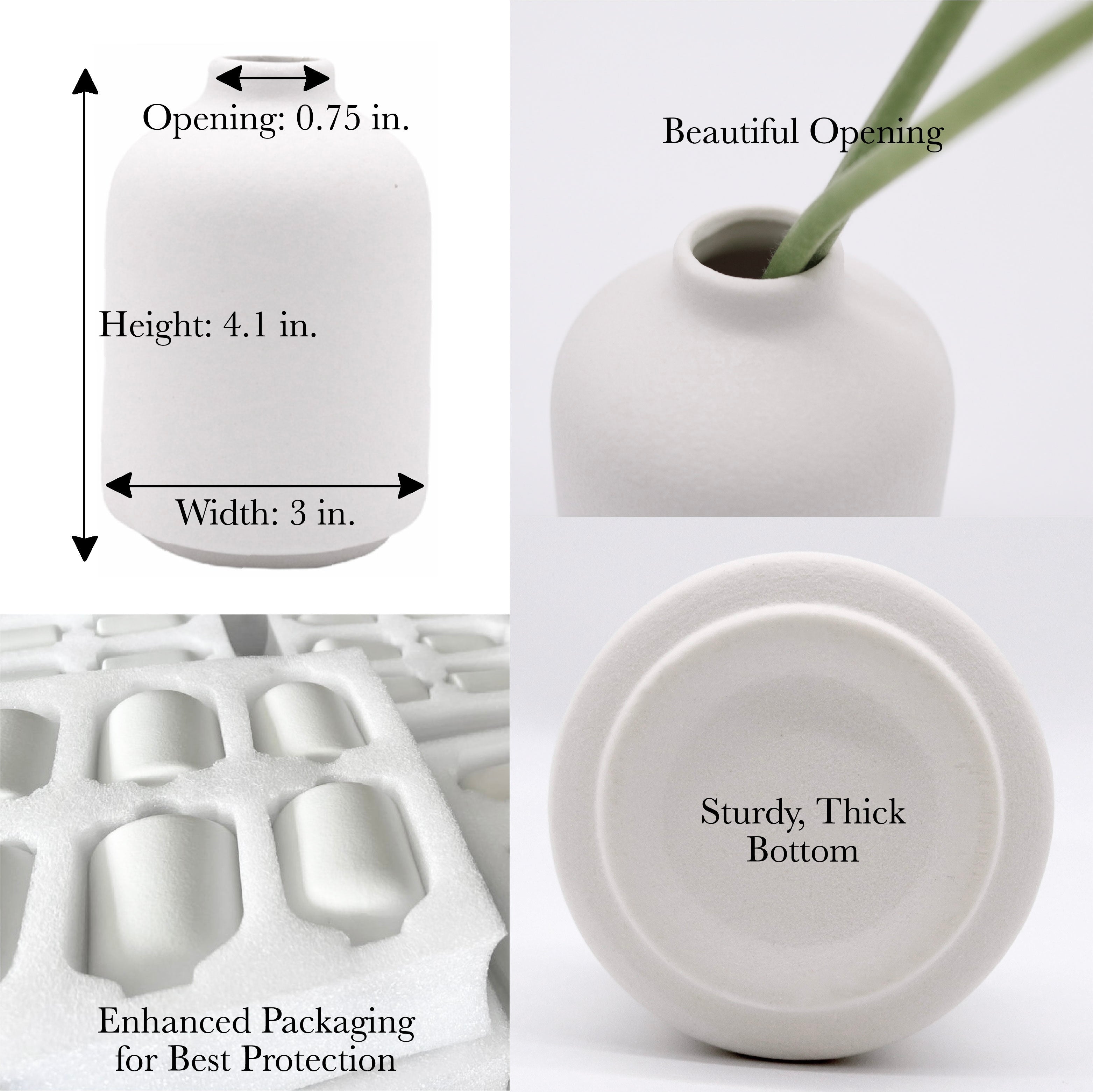 White ceramic vase set modern table display