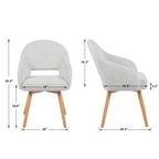 Modern Upholstered Dining Chair with Wood Legs - Set of 2