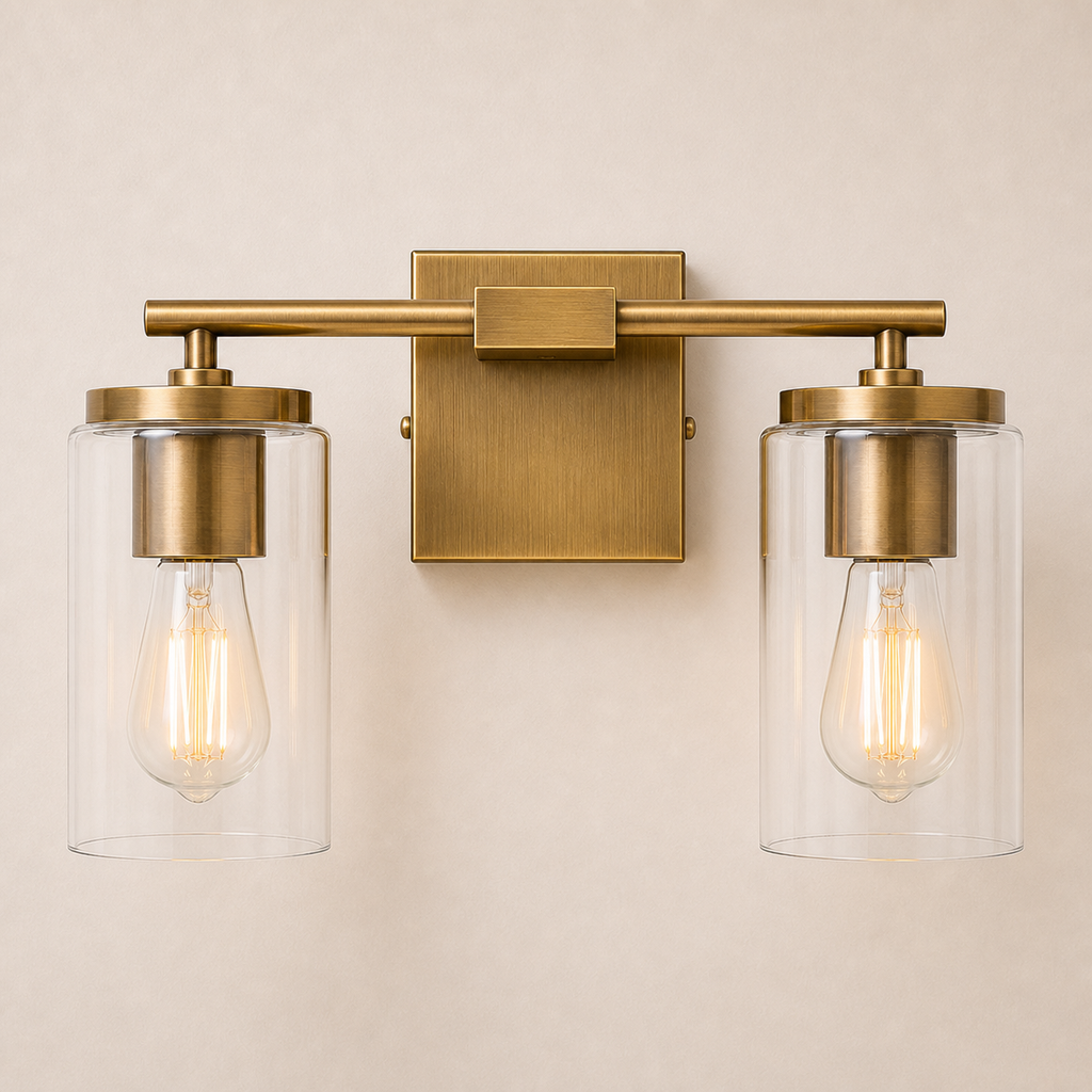 Meridian 2-Light Vanity Brass Finish