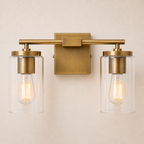 Meridian 2-Light Vanity Brass Finish