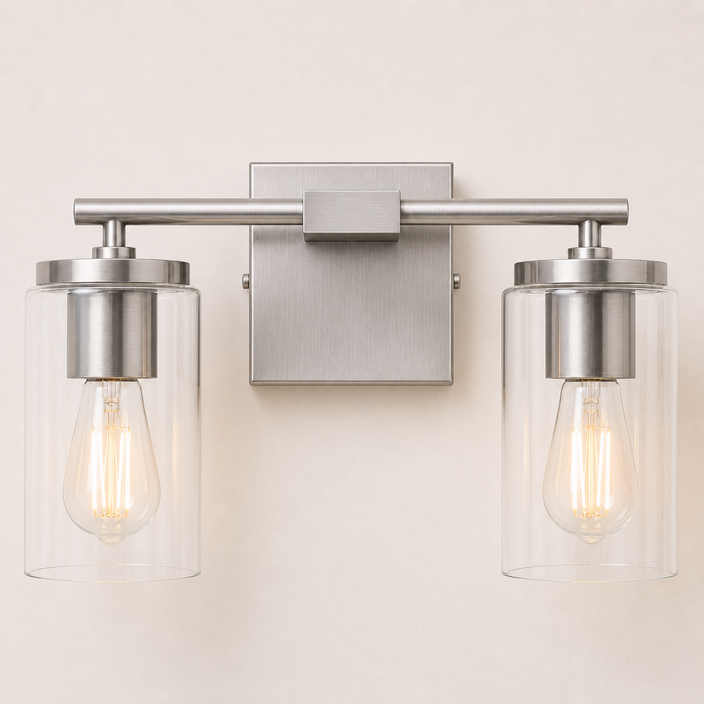 Meridian 2-Light Vanity Nickel Finish