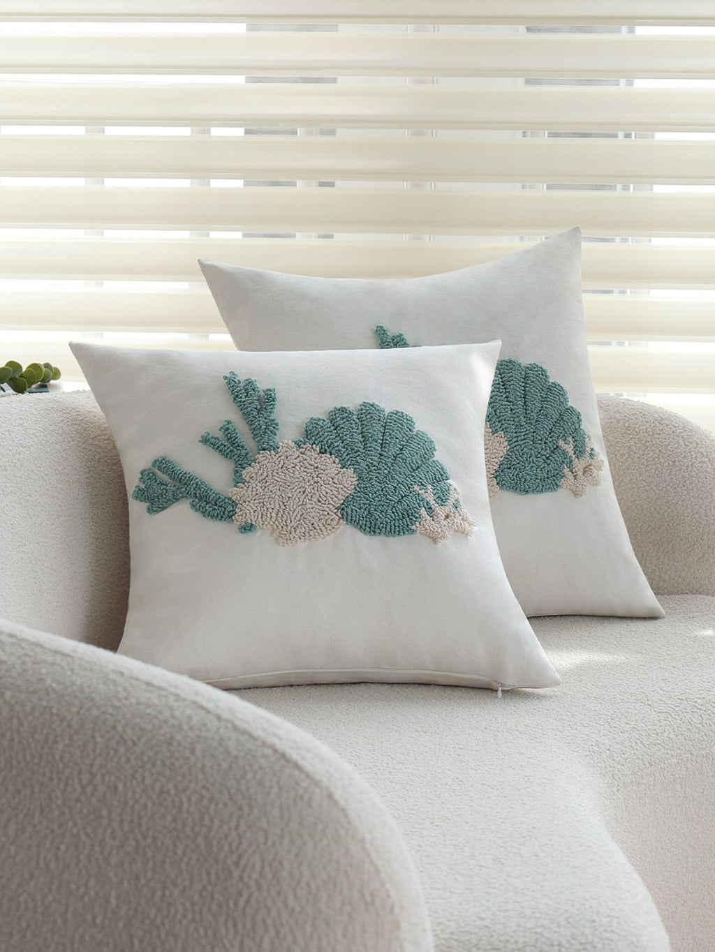 Coastal Tufted Throw Pillow shell pattern