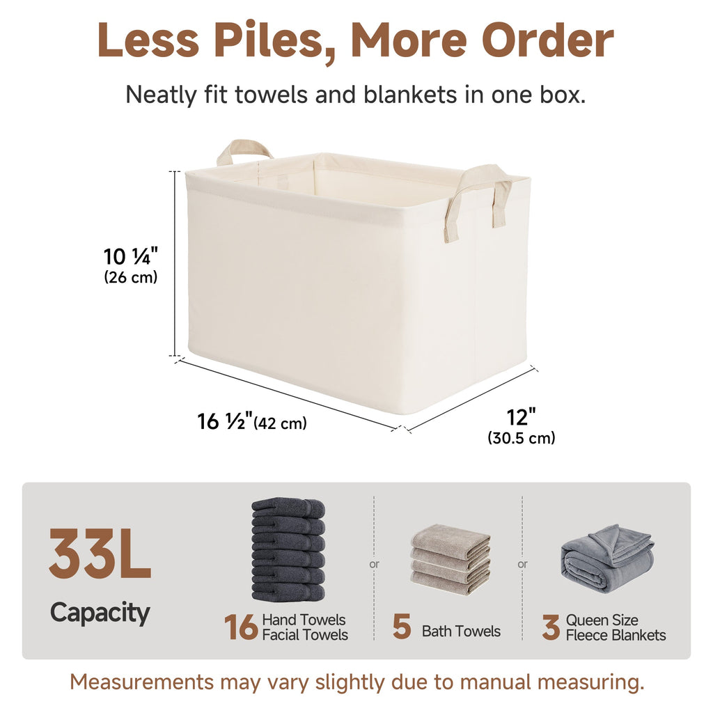 Soft-Touch Fabric Storage Bins large size in use