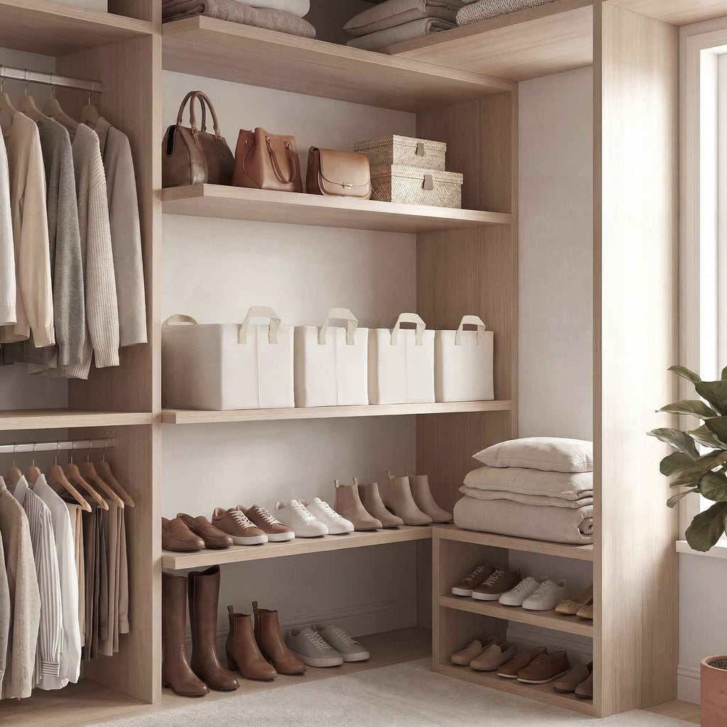 Soft-Touch Fabric Storage Bins with Handles open top view