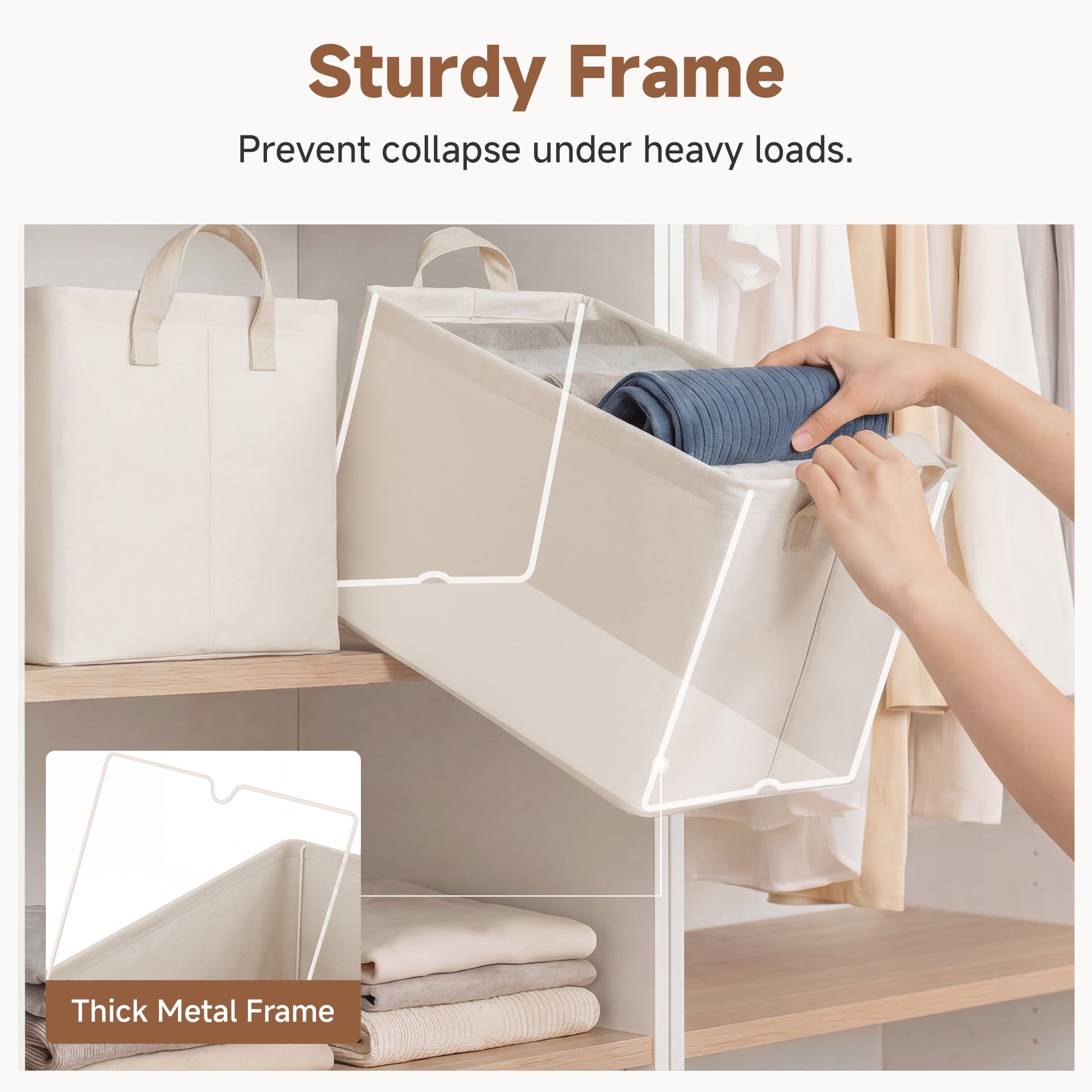 Soft-Touch Fabric Storage Bins with Handles label holder