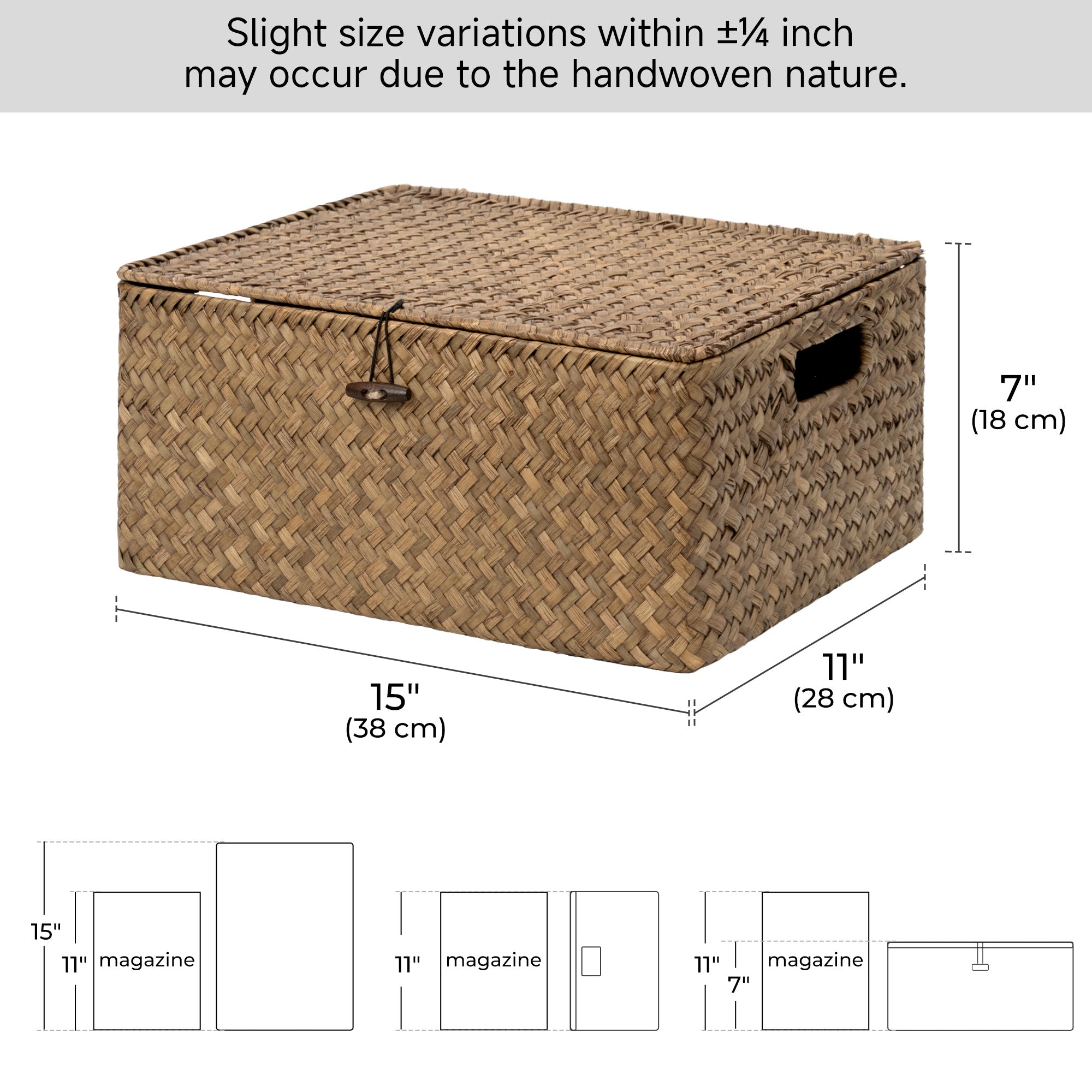 Seagrass basket dimensions