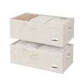 Rustic linen underbed storage container with lid
