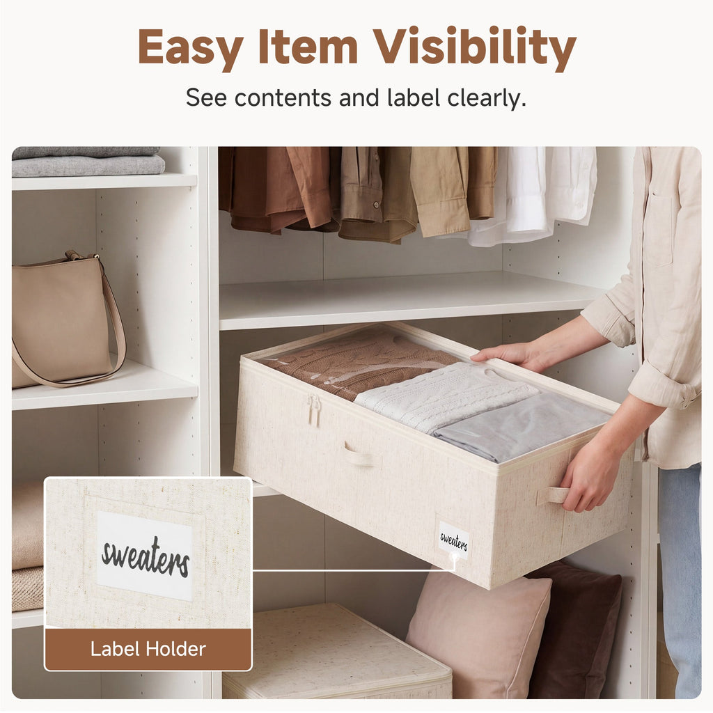 Set of 2 linen storage containers
