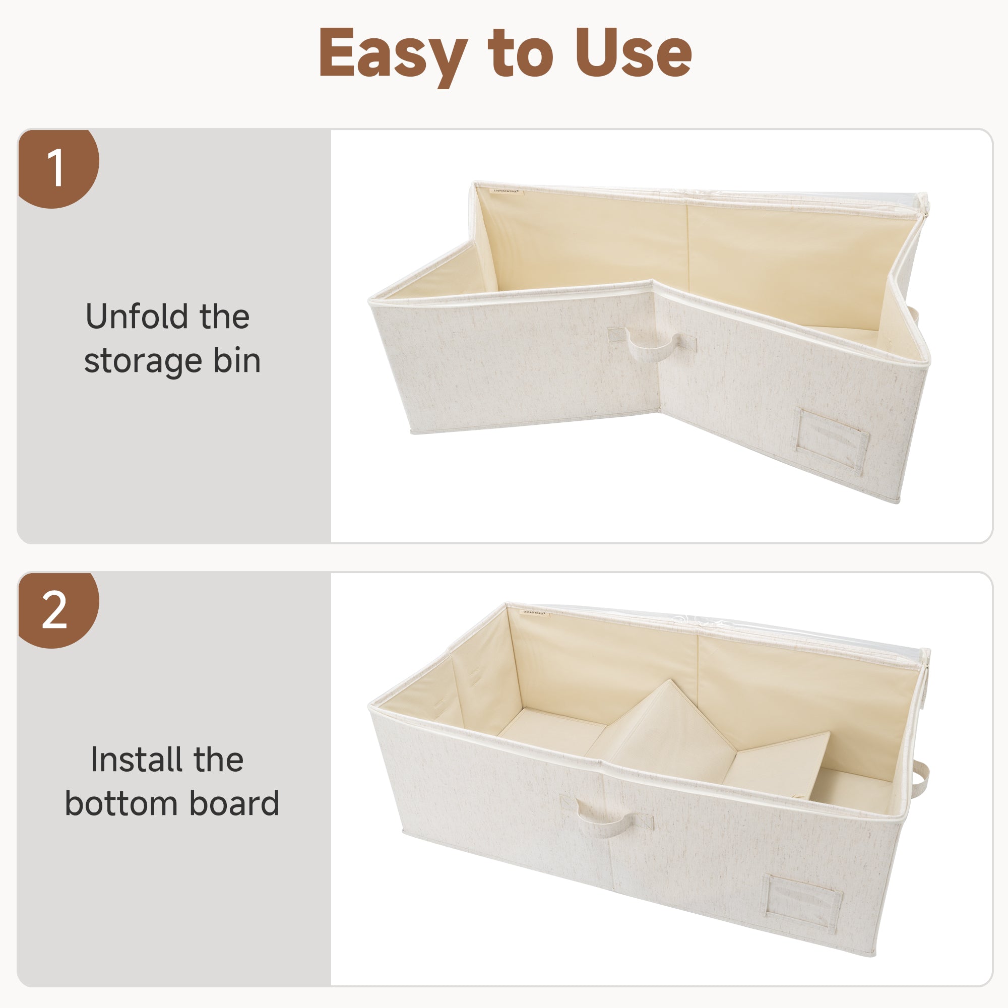 Storage bin under bed