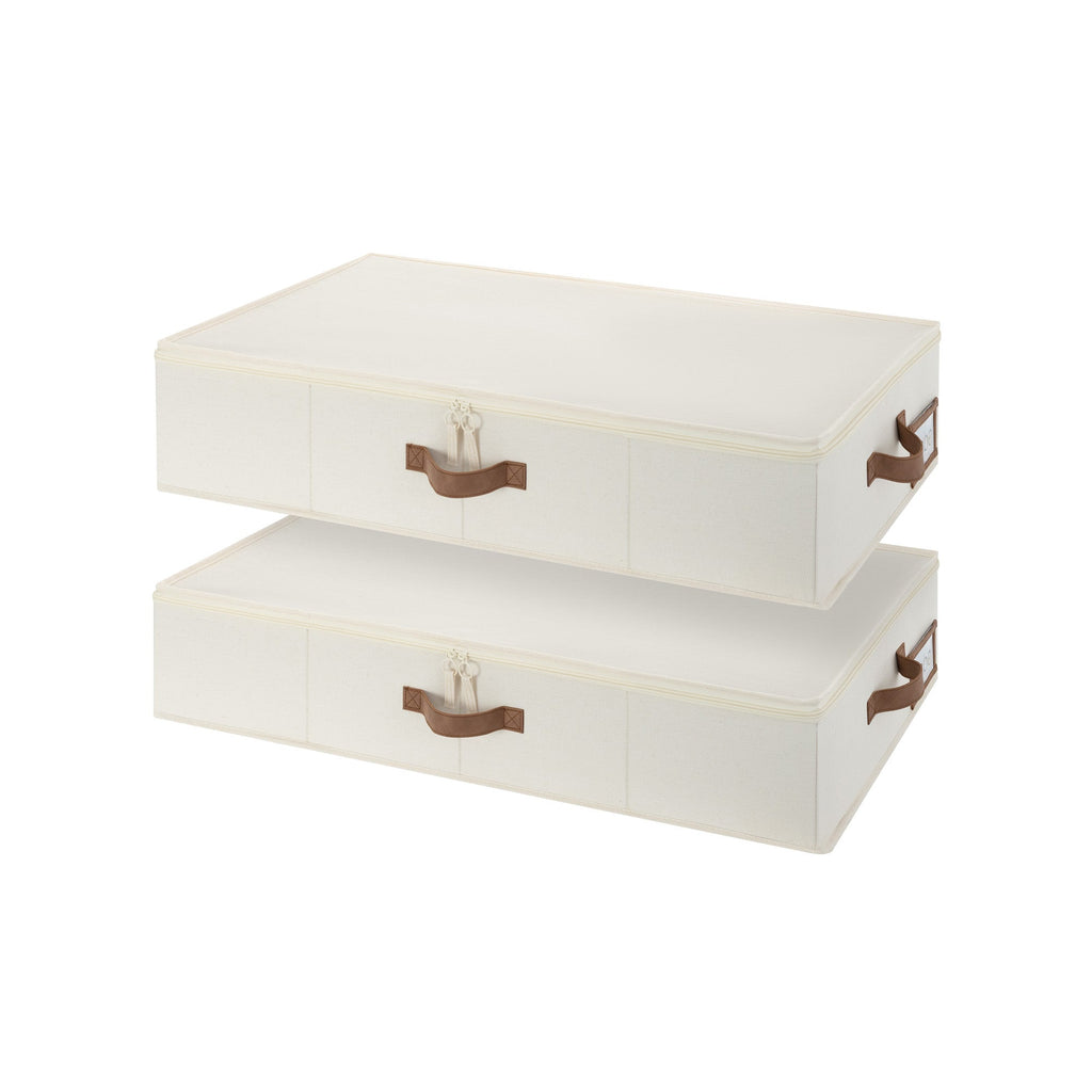 Under bed storage bin with label holder
