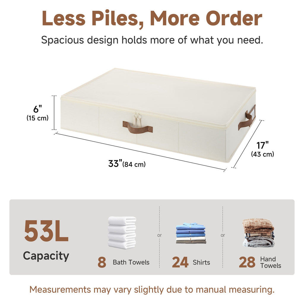 Storage bin open with bedding