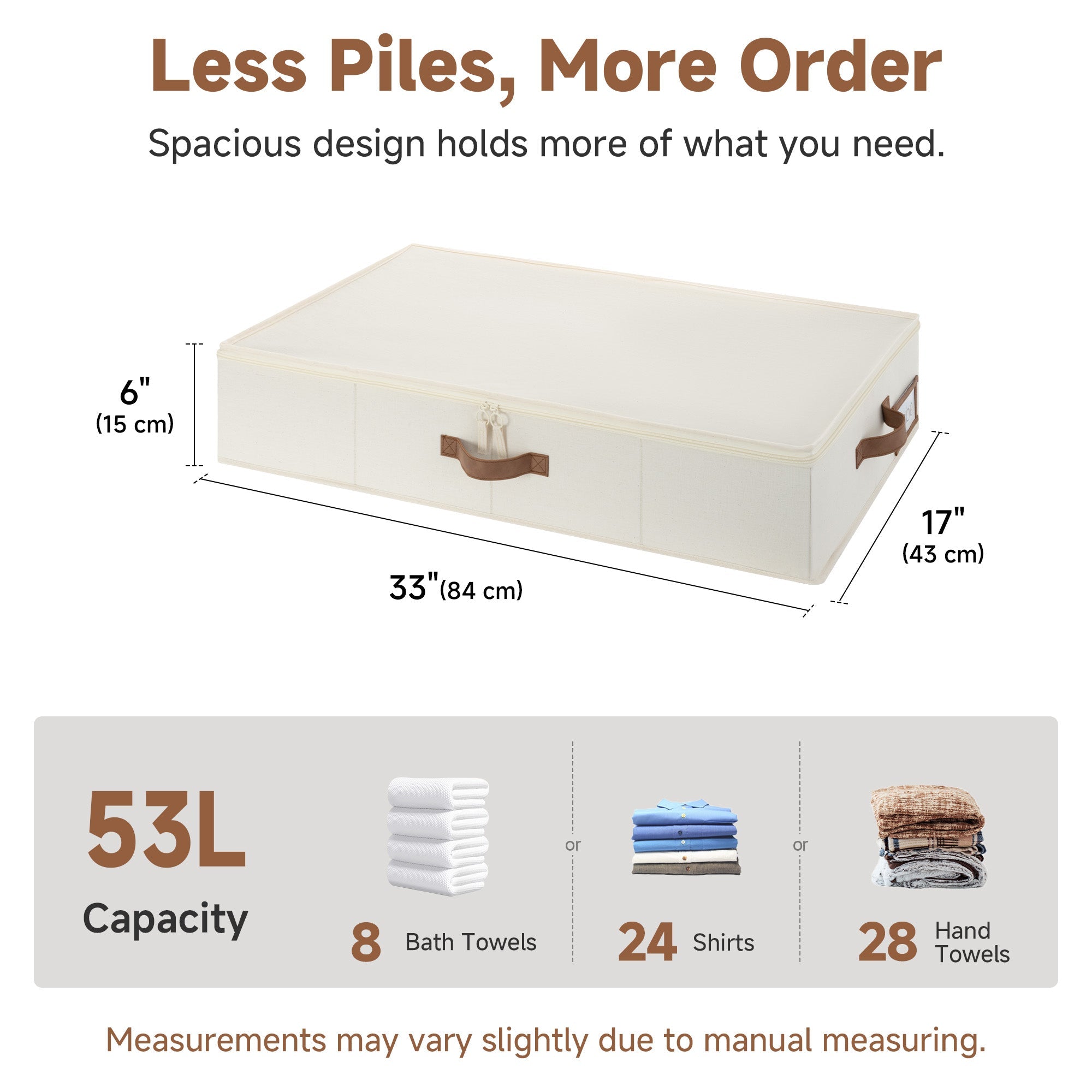 Storage bin open with bedding