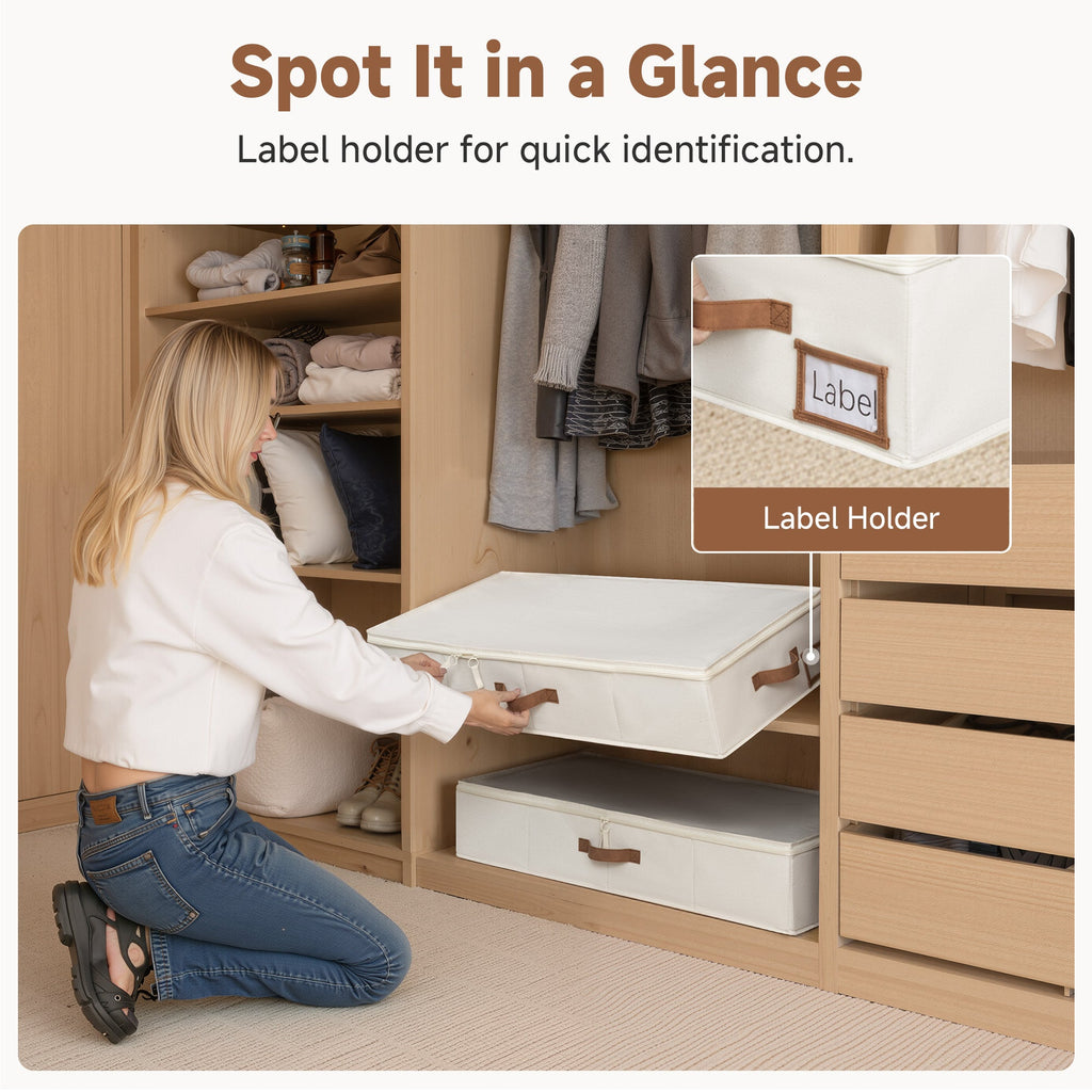 Storage bin label holder detail
