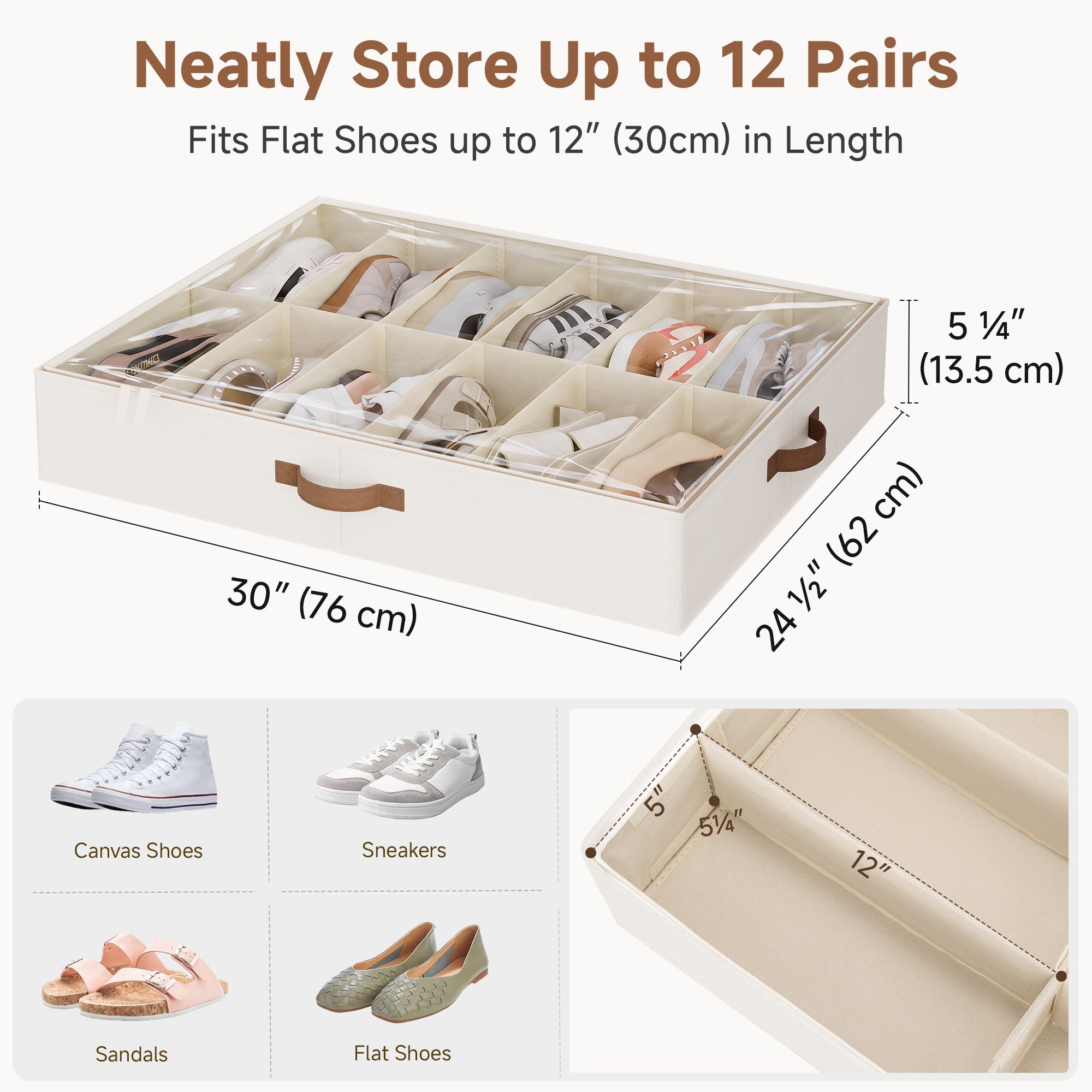 Under bed shoe storage in bedroom